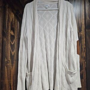 Market & Spruce Cream Open Front Cardigan